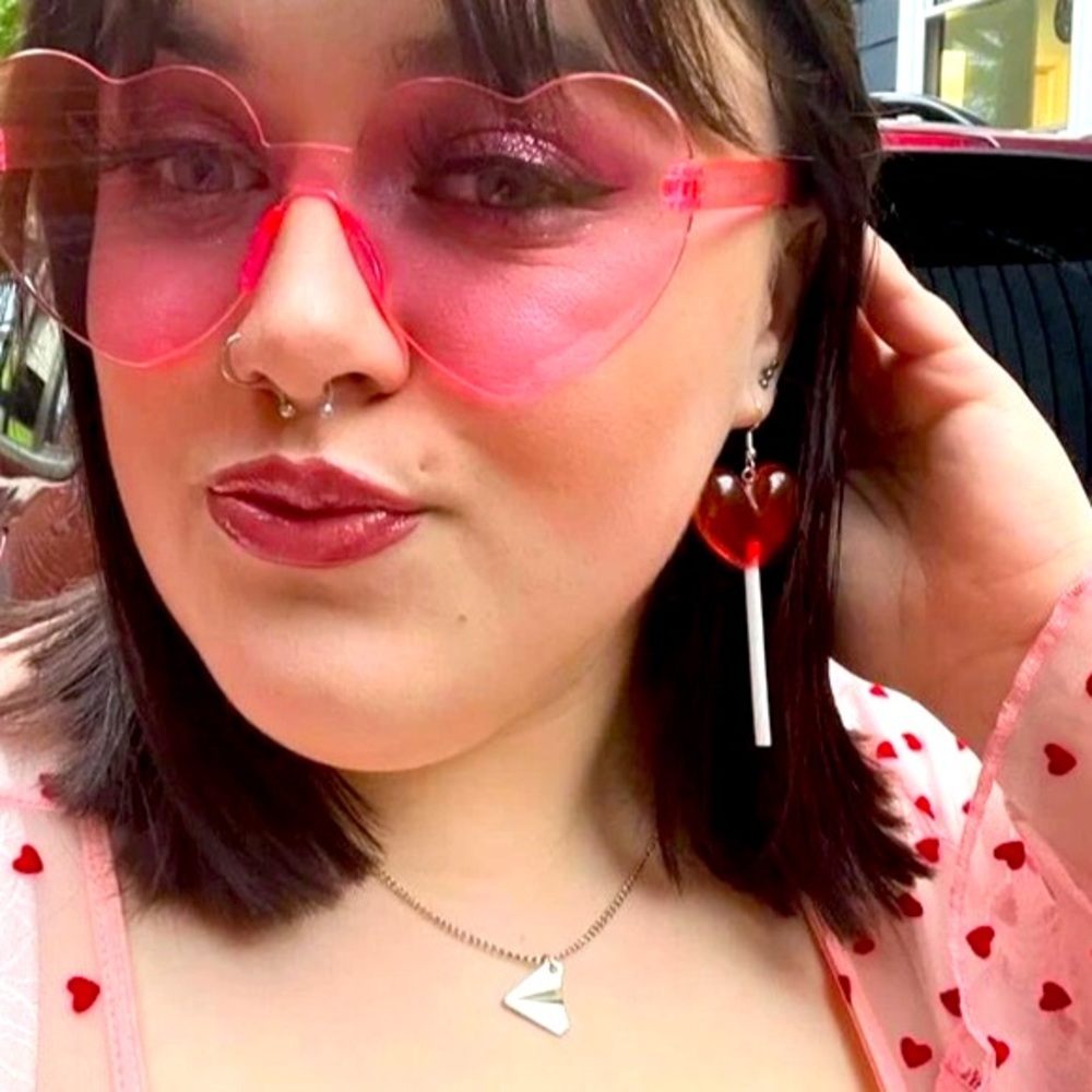 Fun Valentine’s❤️🍭Red Heart Lollipop Dangle Earrings - Picture 10 of 10